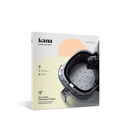 Kana Premium Perforated Parchment Air Fryer Paper Liners - 100 Eco-Friendly Pack
