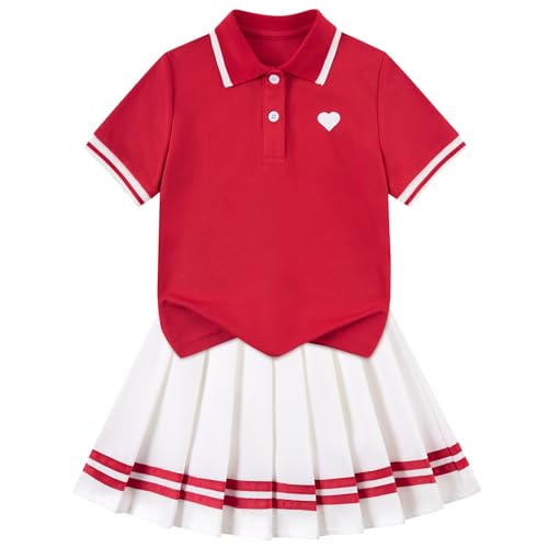 Move Dance Little Girls Dress 4T 5T Red Polo Skirt Set with Shorts - image 1