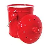 Natural Home 1-Gallon Ceramic Compost Bin in Red - Image 2