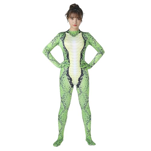 RUIXIA Costume de Serpent d'Halloween pour Adulte Déguisement Serpent pour Femme et Homme Tenue d'Animaux Combinaison d'Animaux pour Carnaval Halloween et...