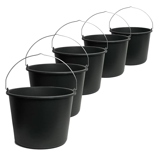 TAMS® Baueimer 5/12/20L Mörteleimer & Zementeimer aus robustem Kunststoff Stabiler Wassereimer für Garten, Baustelle...