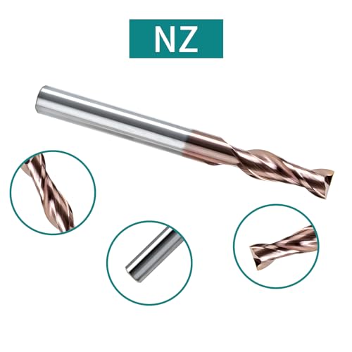 Image of NZ 2 Flute 1 /8 inch Square End Mill Set with TiSiN Coating, 5pcs | Milling Cutter HRC55 for Machining Hardened Steel, Titanium Alloy, Alloy Steel, Cast Iron