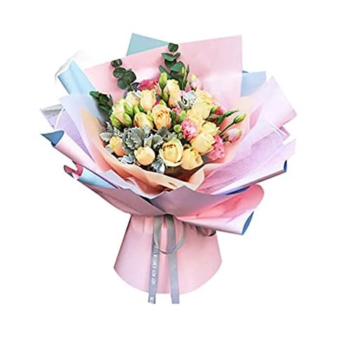 20 Sheets Double Sided Florist Wrapping Paper Waterproof Bouquet Packaging Sheets Fresh Flower Wrap Paper Handmade Crafts Gift Packing Supplies for Wedding Anniversary Birthday 23''x23'' Gift Decor Cover