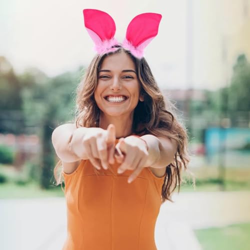 Zeayebsr 1PCS Fliegender Schwein-Cartoon-Kopfschmuck - Haarreifen mit Ohren | Ears in Rosa mit roter,ohren haarreif, Haarschmuck für Fasching & Karneval | Kostüm für Kinder und Erwachsen