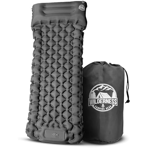 Wilderness Camping Mat - Inflatable Sleeping Mat with Headrest - Camping Mattress Cover