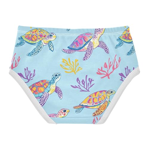 Wusikd Sea Turtle Girls' Underwear Cotton Colorful Girls Briefs Soft Toddler Underwear 2T2