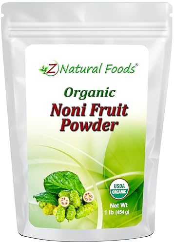 z natural foods noni fruit powder - organic raw non-gmo gluten-free superfood - supports healthy digestion amp energy - packed with essential nutrients amp antioxidants - mix with drinks amp recipes 1 lb