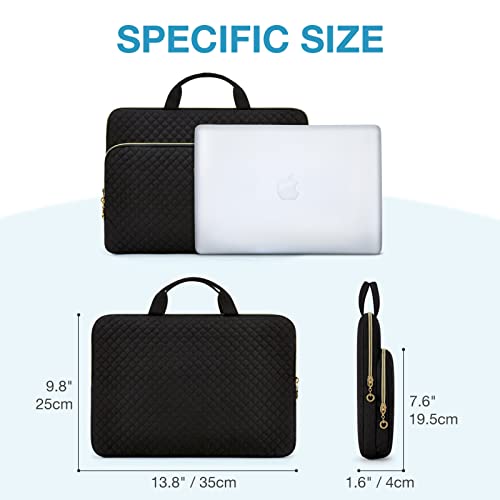 Image of BAGSMART Laptop Sleeve Case with Handle Protective Water-Resistant | 13.3-14 inch Laptop Bag for Women with Front Pockets, Compatible with MacBook, HP, Dell