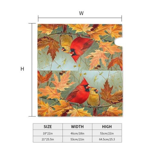 Image of Fall Birds Mailbox Cover Magnetic, Autumn Maple Leaves Chestnut Tree Mailbox Wrap, Standard Size 21x18 Inch Waterproof Letter Post Cover for Garden Yard Outdoor Seasonal Decor