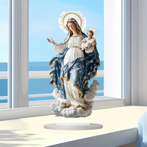 Adornos de belén – Adornos de Navidad de belén, decoración de estatua de Pascua de acrílico 2D, adorno de belén acrílico