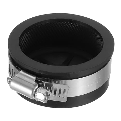 Image of PATIKIL 2 Inch PVC Pipe Cap, 1 Pcs Steel Mechanical Test Plug with Stainless Steel Clamps Sewer Cleanout Cover, Black
