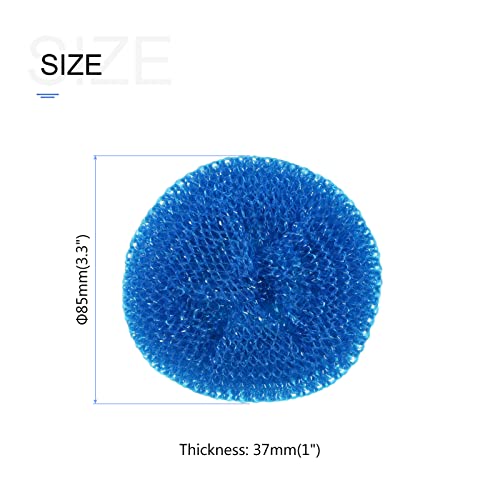 Image of METALLIXITY Dish Scrubber (85 x 37mm /3.3 inch x 1 inch) 3pcs, Round Scrubber Mesh Scouring Pad Non-Scratch Scrub Sponges - for Washing Dishes and Cleaning Kitchen, Blue