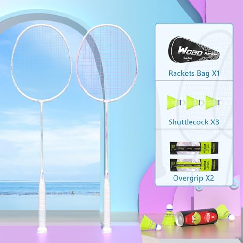 Image of Professional Carbon Fiber Badminton Rackets Badminton Racquet for Backyards Gym