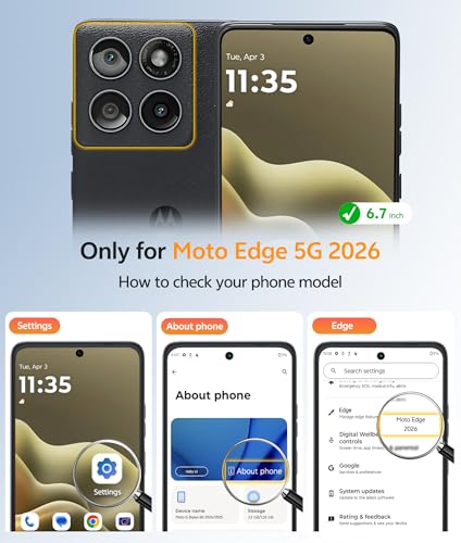 Image of FNTCASE for Motorola Edge 2026 Magnetic Case: [Compatible with Magsafe] Translucent Matte Cases with [Screen Protector] Military Grade Shockproof Protective Phone Cover(6.5 inch /Black)