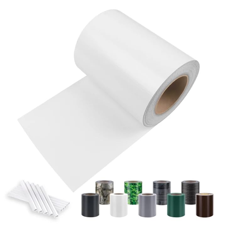 Sunnylaxx PVC Canisse Brise-Vue pour Jardin Doubles, 450g/m² 35m x 19cm Blanc, avec 20 Clips de Fixation, Brise Vue barreaux, occultant, Balcon