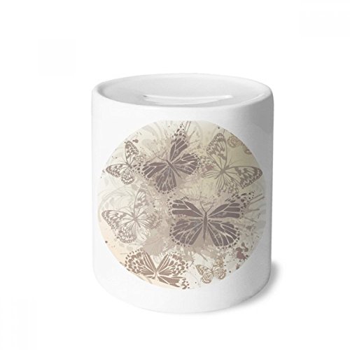 Tirelire céramique papillon vintage au design élégant et finition soignée