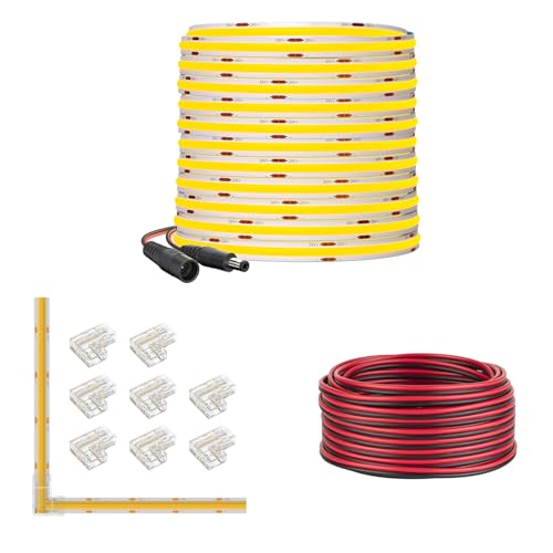 Tira LED COB 10m Blanco cálido 2700K 24V regulable miniatura 1