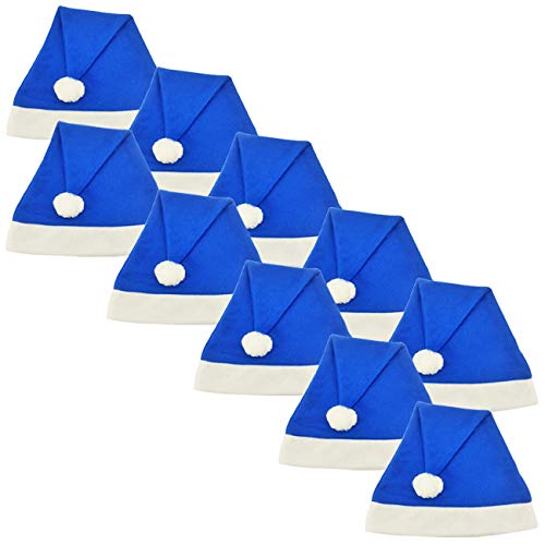 Nikolausmütze Blau 17 Ciffre 10 Stück im Set Weihnachtsmütze Nikolausmütze Winter Mütze...