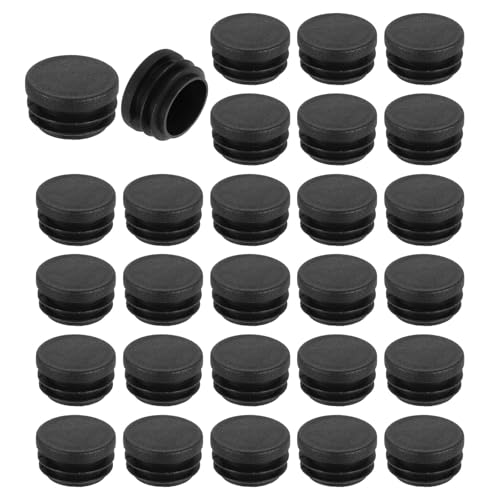 uxcell Round Plastic Plug,30mm(1.18") OD Furniture Leg Pipe Insert 28Pcs