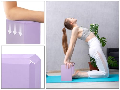 EXERZ Yoga Blocks 2 pack EVA Foam Exercise Workout Fitness Bricks, Pilates Stretch Handstand Non-Slip Gym Blocks, Gymnastics (Lavender, 23 x 15 x 7.5 cm) by Exerz - Image 3