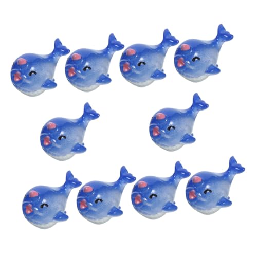 UKCOCO 10stücke Miniatur-walfiguren Aus Kunstharz Winzige Meeres-tierfiguren Tortenaufsatz Feengarten-zubehör Mikrolandschaft-Decor Aquarium-Decor Topfdekor Blau