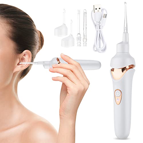 JOLUCE 電気耳掃除装置、LEDライト、視覚的な耳吸引、ピッキングアーティファクト、大人と子供のための耳掃除ツール,白