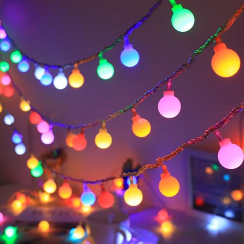 LED Lichterkette Kugel, 30 LED Batterie Lichterketten, Bunt Globe Lichterkette 3 M, Lichterketten für Innen, Balkon,Terrasse, Garten, Partys, Weihnachten, Hochzeit LED Lichterkette Kugel, 30 LED Batterie Lichterketten, Bunt Globe Lichterkette 3 M, Lichterketten für Innen, Balkon,Terrasse, Garten, Partys, Weihnachten, Hochzeit