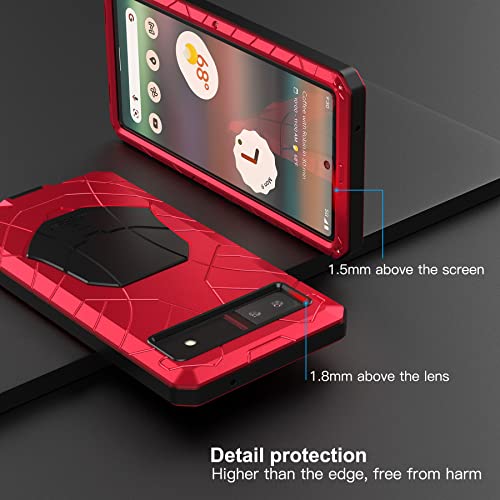 Coque métal Pixel 6A 5G Feitenn antichoc rouge protection silicone