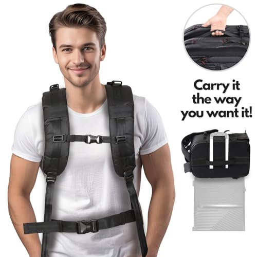 Image of Kamron Tough BP Hard Camera Backpack | Fits 2 DSLRs, Lenses, Gimbal, Tripod | Expandable Design with Rain Cover, Laptop Slot, Water-Resistant Exterior | Black