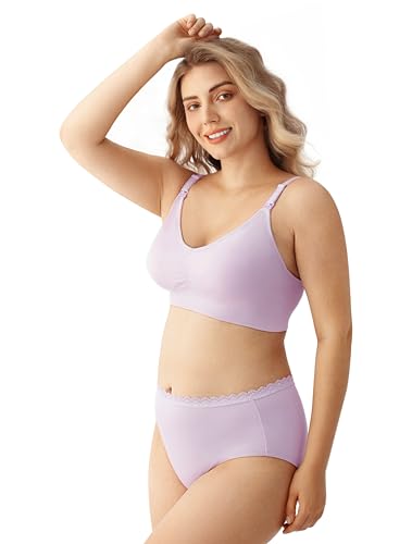 Image of HBselect Women Maternity Bras 5 Pack Nursing Bras for Breastfeeding Seamless Pregnancy Sleep Bralette with Extra Extenders