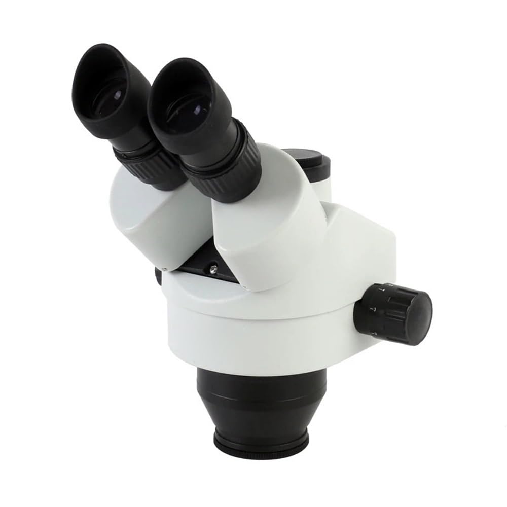 Kit de Accesorios para microscopio Microscopio estereoscópico trinocular Aumento de Zoom Continuo de 3,5X a 90X + Cámara de Video VGA USB AV + Luz LED(Un microscopio Blanco)