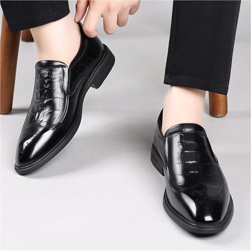 Men Loafers Shoes Suede Vamp Party Round Toe Office Block Heel Shoe Slip On2