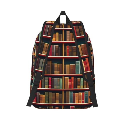 Sac à dos voyage imprimé bibliothèque pour trajets quotidiens - 3