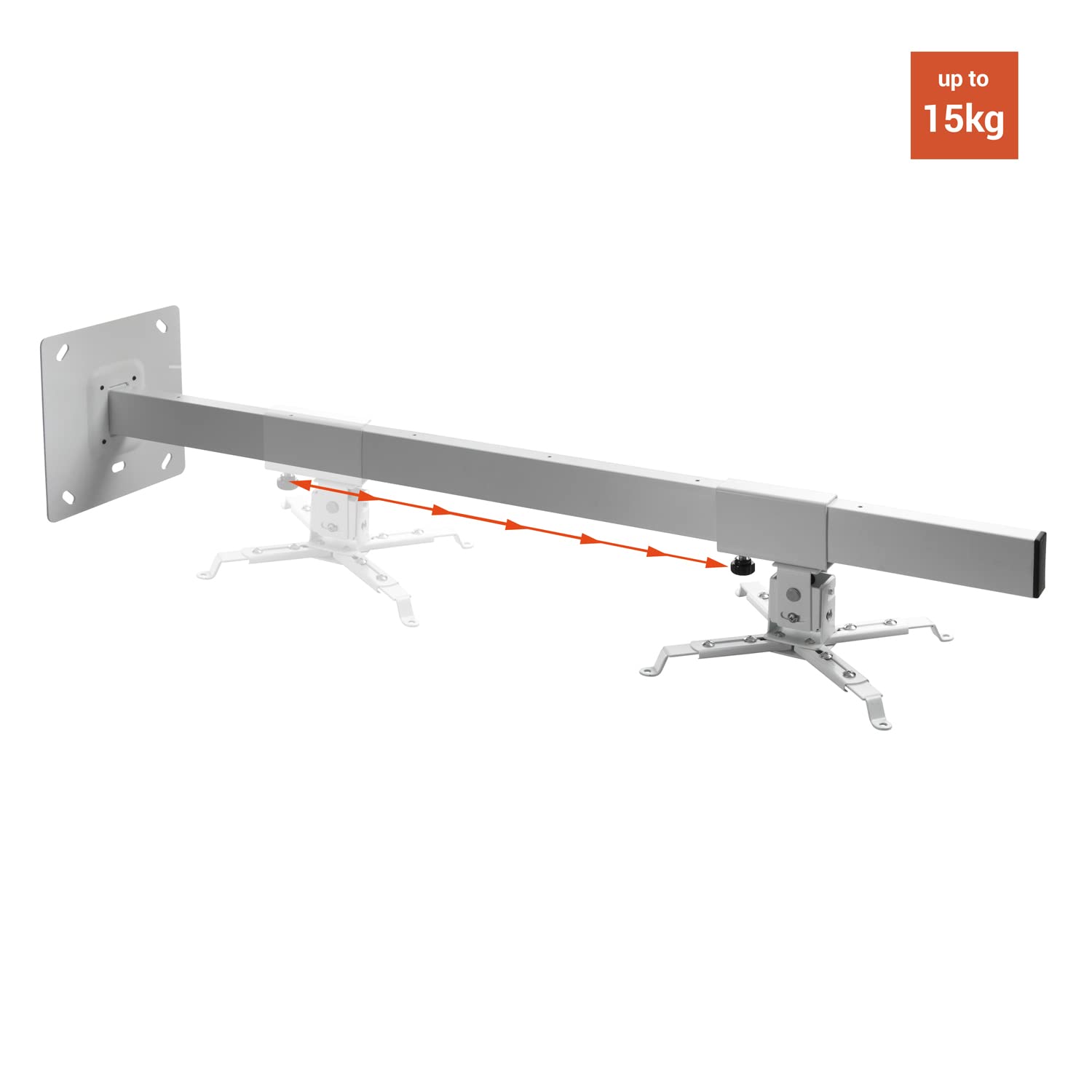 celexon Proyector Soporte de Pared MultiCelWM1200 - Blanco-Distancia de Pared de hasta 120 cm - hasta 15 kg - Giratorio e inclinable