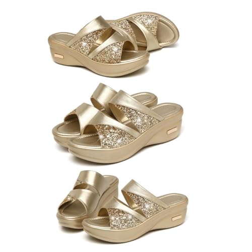 Chaussures compensées à semelle épaisse et look mode estival - 7