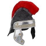 June Garden Kids Roman Centurion Helmet – Soft Plush Pretend Play Armor with Red Crest – Historical Dress-Up Costume Accessory for Boys & Girls Ages 3+