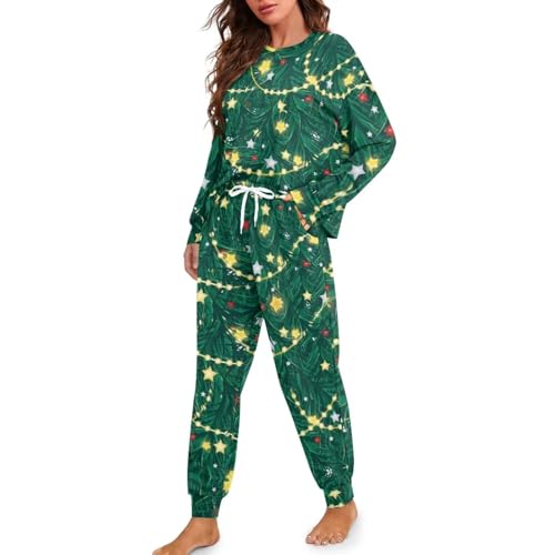 Image of Women's Pajamas Set Soft 2 Piece Loungewear Long Sleeve Pj Set Matching Sleepwear with Pockets for Women Plus Size