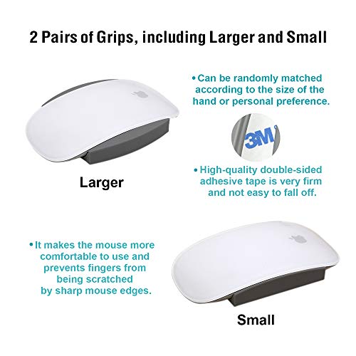 Image of Magic Grips for Apple Magic Mouse 1 & 2, Silicone Cushion Grip for Improves Comfort, Widens Grip, Gives You Better Control ( 2 Pairs, Gray)