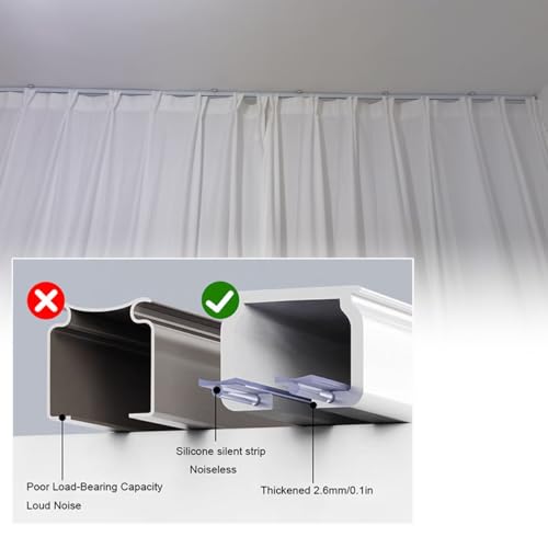 Riel de aluminio premium de 560 cm con soportes estables para techos y paredes 6