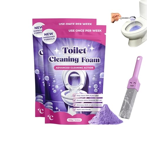 JohSahn Fizz Clean Toilet Bowl Cleaner 2026 New Fizzclean Foaming Toilet Cleaner Powder Fast Foam Labor Saving (2 pcs)
