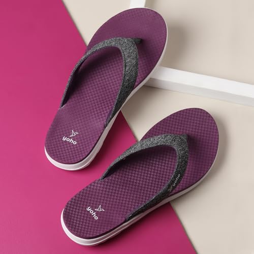 Image of YOHO Fauna 002 V-Strap Slippers for Women | Lightweight EVA Comfort | Platform Sole | Breathable Fabric Upper | Shock Absorption | Water-Resistant | Easy to Style