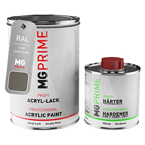 RAL 7039 Gris quartz/Quartz grey mat satiné peinture acrylique 1,5 Litres / 1500 ml durcisseur inclus