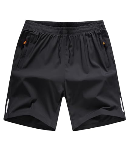 Boys' Loose Fit Athletic Shorts with Zipper Pockets Quick Dry Running Shorts2