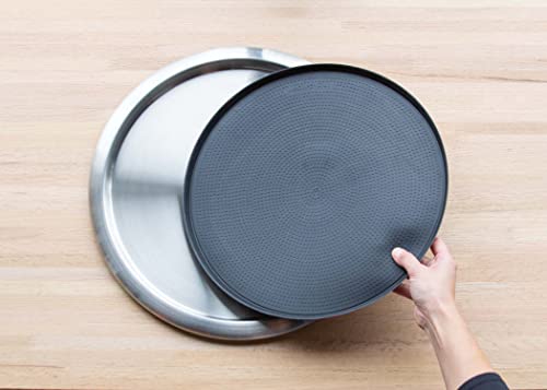 Service Ideas Tr1614Ri Tray With Removable Insert, 14" Round, Stainless Steel #TOP4