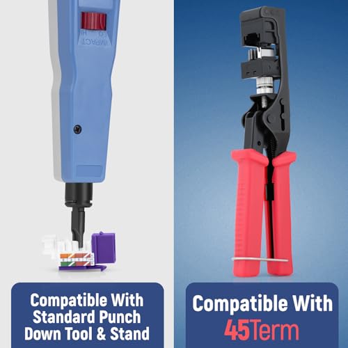 Image of Everest 45 Degree RJ45 Cat6 Keystone Jacks Slim Profile 20-Pack Purple | Compatible with 45 Angled Speed Termination Tool - 45Term (B0BL3GS7ZY)