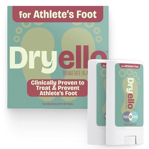 Dryello Athlete’s Foot Treatment Stick – Antifungal Stick for Athlete’s Foot, Tolnaftate 1%, Easy Glide-On No Mess Application – 2 Sticks Complete Treatment