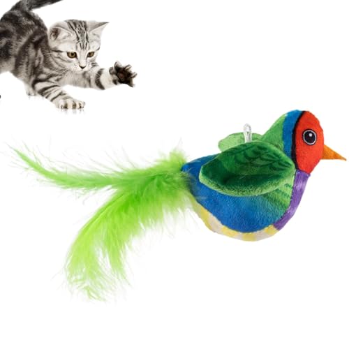 Cat Bird Toy Flapping, Flapping Wings Chirping Bird, Realistic Bird Cat Toy, Automatic, Super Soft, Interactive Flying Bird Toy