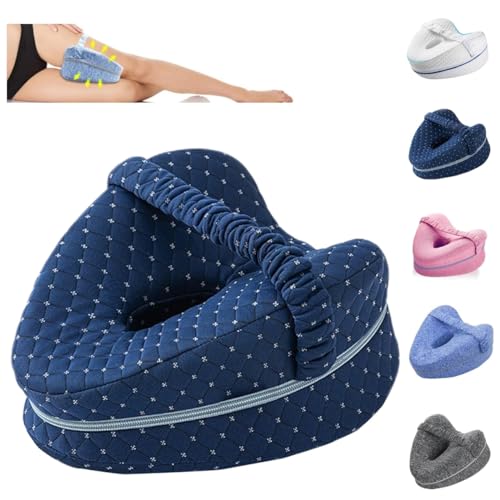 Lmuwecno Revoget Alignment Pillows for Side Sleepers Leg Pillow for Side Sleepers Revoget Hip Alignment Pillow Relieve Hip Pain & Sciatica with Adjustable Strap (Navy)