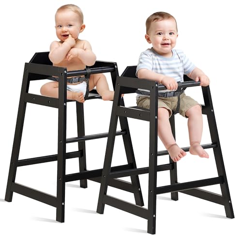 2 Pack Wooden High Chairs for Babies & Toddlers