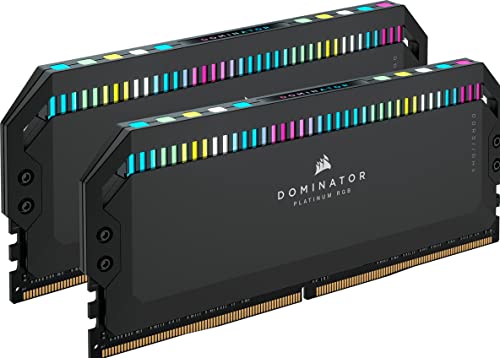 CORSAIR DOMINATOR PLATINUM RGB DDR5 RAM 32GB (2x16GB) 6000MHz CL36 Intel XMP Compatibile ICUE Memoria Per Computer - Nero (CMT32GX5M2X6000C36)